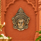 Brass Durga Face Wall Hanging Idol (4 Inch)