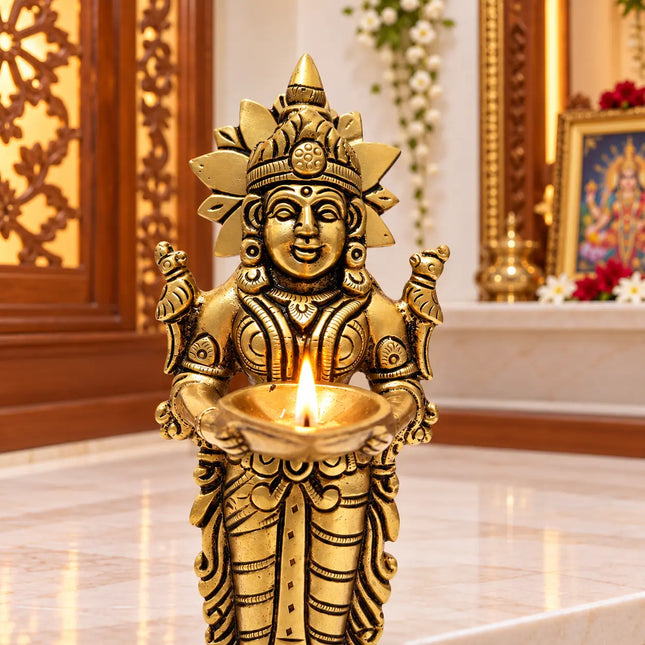Brass Standing Deep Lakshmi Pair (8 Inch)