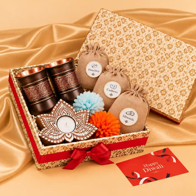 Copper Luxury Gift Hamper with Glasses