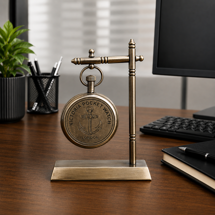 Brass Antique Hanging Table Clock with Stand (5.5 Inch)