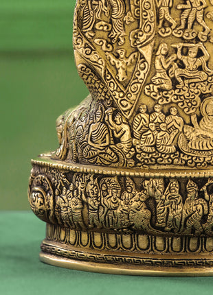 Brass Handcarved Blessing Buddha (13 Inch)