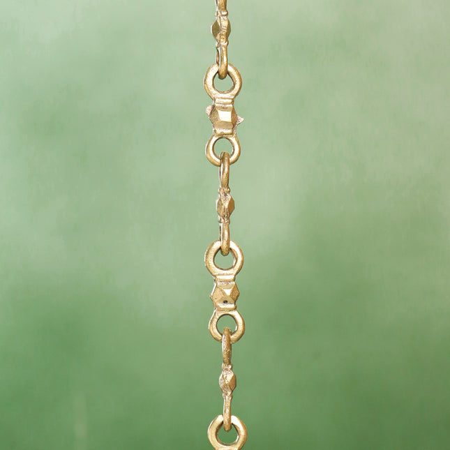 Brass Peacock Hanging Samai/Diya (32 Inch)