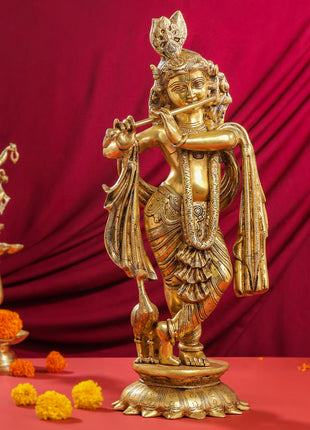 Brass Lord krishna Statue (24.5 Inch)