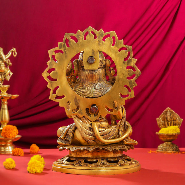 Brass Sitting Hanuman Statue (18 Inch)