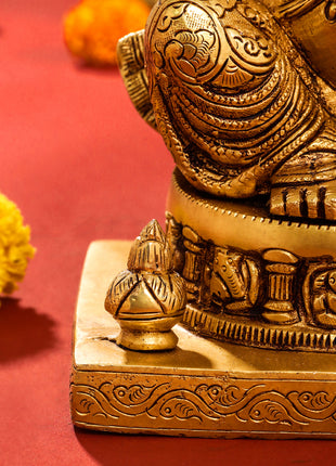 Brass Lord Ganesha Idol (10.5 Inch)