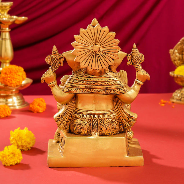 Brass Lord Ganesha Idol (10.5 Inch)