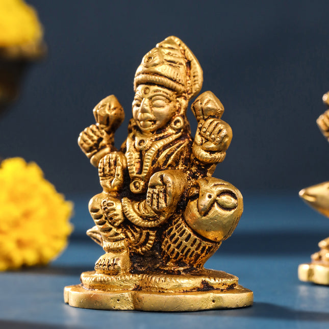 Brass Ganesha And Lakshmi Set (2.8 Inch)