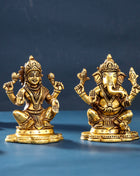 Brass Ganesha And Lakshmi Set (5 Inch)