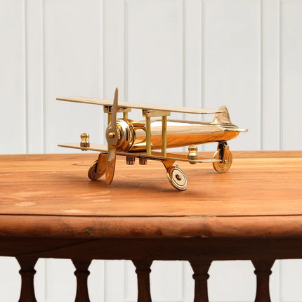 Brass Aeroplane Miniature (3 Inch)