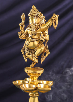 Brass Ganesha Diya/Lamp (16 Inch)