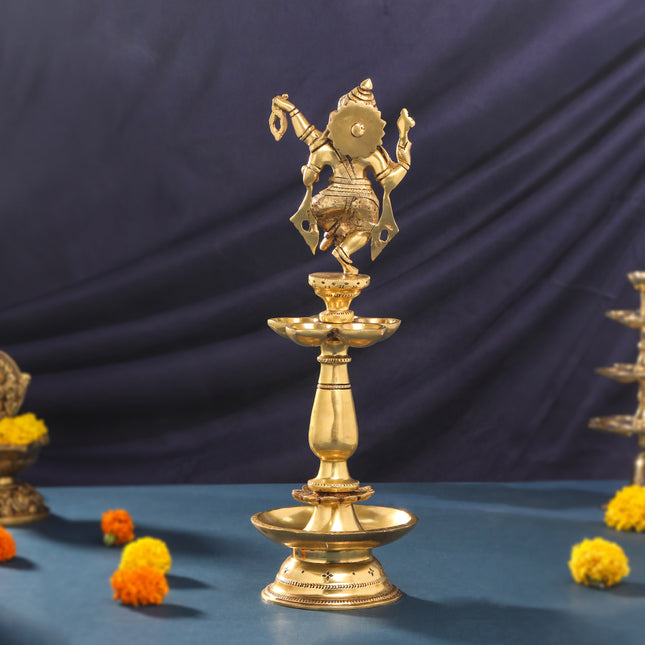 Brass Ganesha Diya/Lamp (16 Inch)