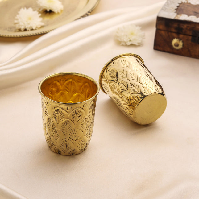 Brass Glass Pair (3.5 Inch)