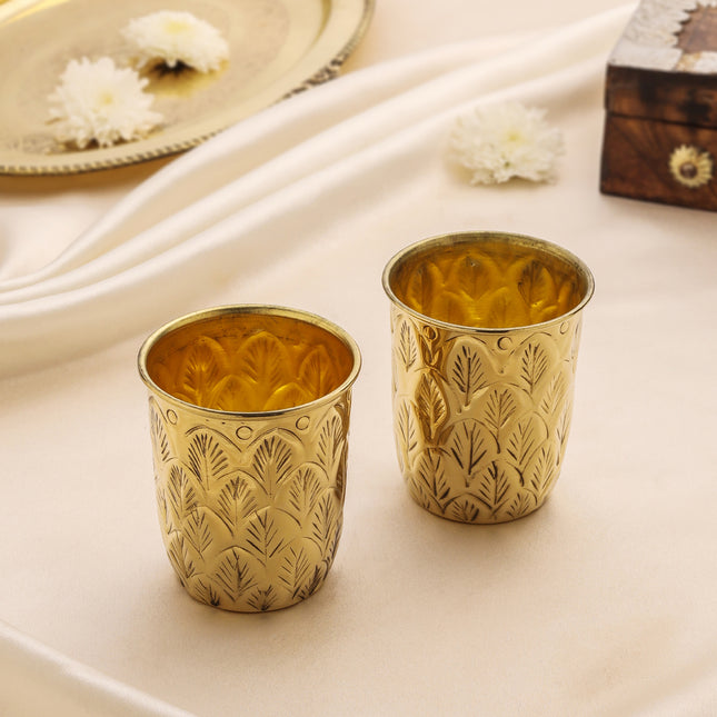 Brass Glass Pair (3.5 Inch)