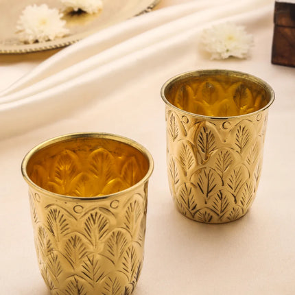 Brass Glass Pair (3.5 Inch)