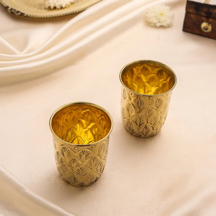 Brass Glass Pair (3.5 Inch)