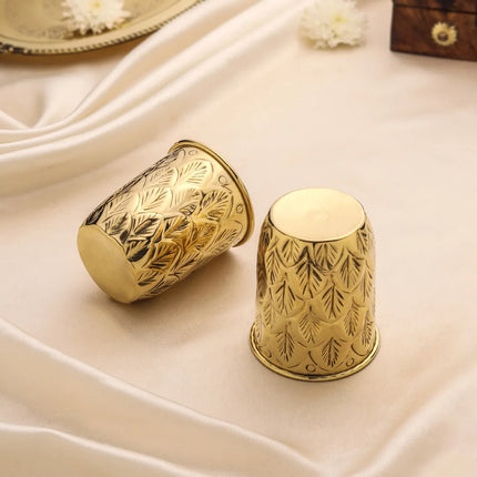 Brass Glass Pair (3.5 Inch)