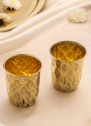 Brass Glass Pair (3.5 Inch)