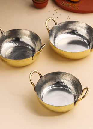 Brass Kadhai Set Of Three