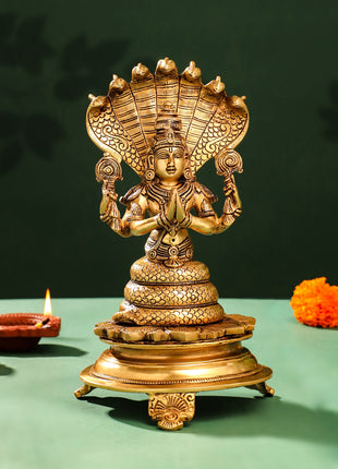 Brass Superfine God Patanjali Idol (10.5 Inch)