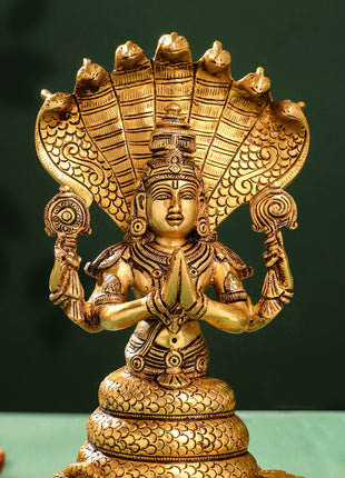 Brass Superfine God Patanjali Idol (10.5 Inch)