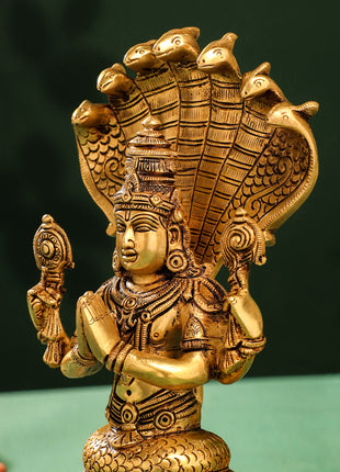 Brass Superfine God Patanjali Idol (10.5 Inch)