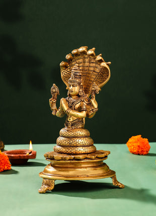 Brass Superfine God Patanjali Idol (10.5 Inch)