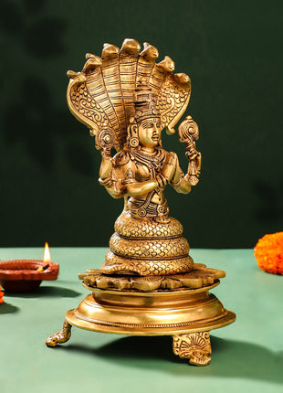 Brass Superfine God Patanjali Idol (10.5 Inch)