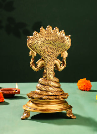 Brass Superfine God Patanjali Idol (10.5 Inch)