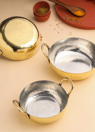 Brass Kadhai Set Of Three