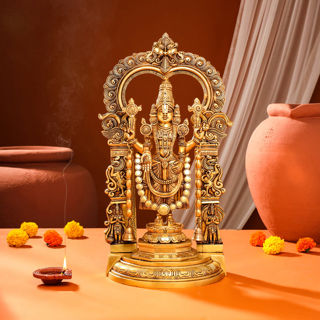 Brass Frame Tirupati Balaji Venkateshwar Idol (22 Inch)