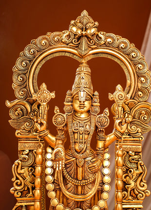 Brass Frame Tirupati Balaji Venkateshwar Idol (8 Inch)