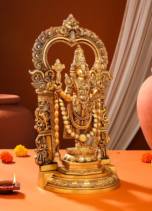 Brass Frame Tirupati Balaji Venkateshwar Idol (8 Inch)