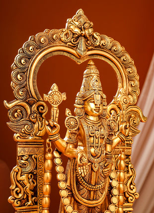 Brass Frame Tirupati Balaji Venkateshwar Idol (8 Inch)