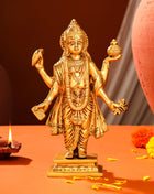 Brass Lord Dhanvantari Idol (10 Inch)