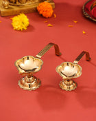 Brass Aarti Diya With Handle