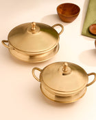 Brass Serving Pot With Lid And Handle (4.8 Inch)