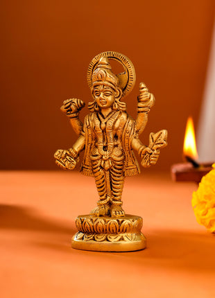 Brass Lord Dhanvantari Idol (4 Inch)