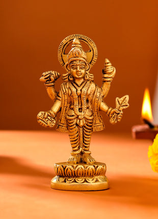 Brass Lord Dhanvantari Idol (4 Inch)