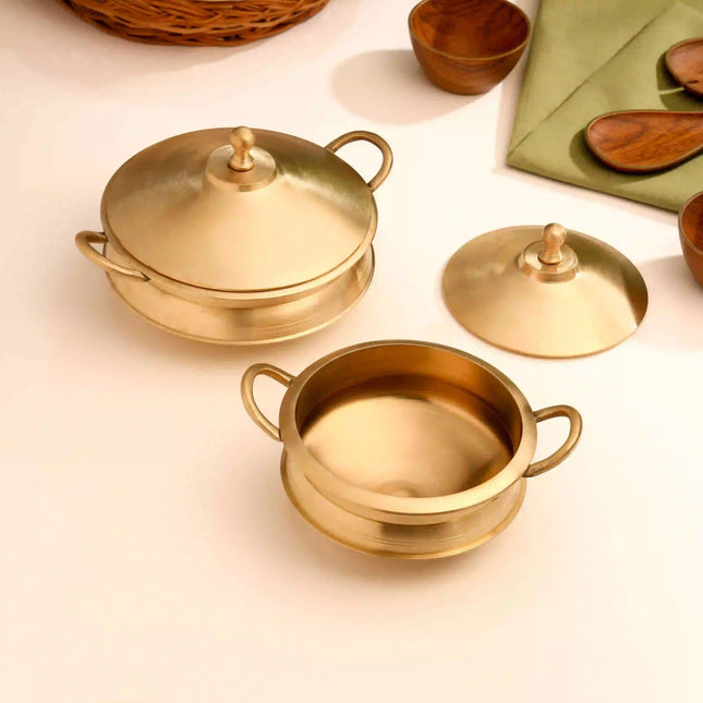 Brass Serving Pot With Lid And Handle