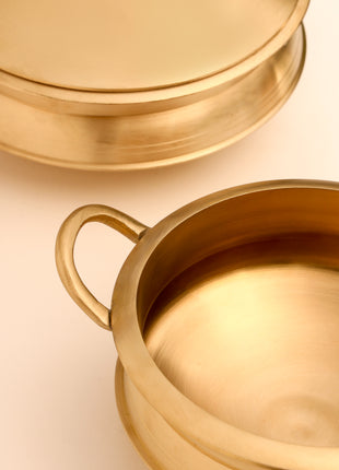 Brass Serving Pot With Lid And Handle