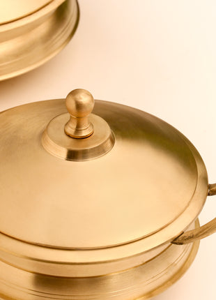 Brass Serving Pot With Lid And Handle