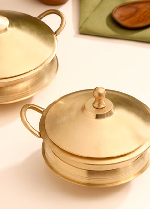 Brass Serving Pot With Lid And Handle