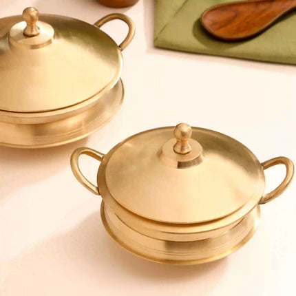 Brass Serving Pot With Lid And Handle