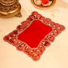 Sequin Work Red Velvet God Pooja Asana