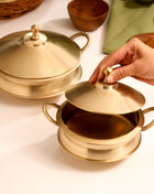 Brass Serving Pot With Lid And Handle