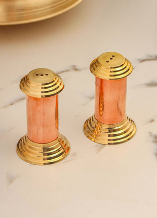 Brass/Copper Salt & Pepper Shakers Set Of Two (2.8 Inch)