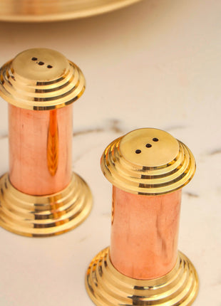 Brass/Copper Salt & Pepper Shakers Set Of Two (2.8 Inch)