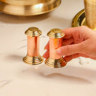 Brass/Copper Salt & Pepper Shakers Set Of Two (2.8 Inch)