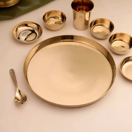 Pure Kansa/Bronze Thali/Dinner Set (1.9 Kg)
