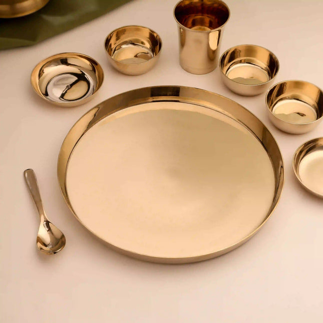 Pure Kansa/Bronze Thali/Dinner Set (1.9 Kg)